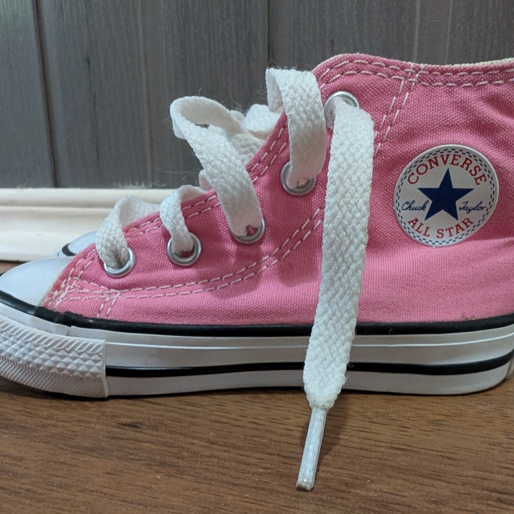 Converse Kids Pink and White High-Tops